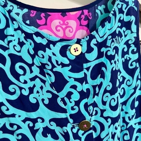 LILLY PULITZER Women’s 100% Silk Tank Fountain Hopping Iona Shell Size XS Floral - Picture 8 of 15